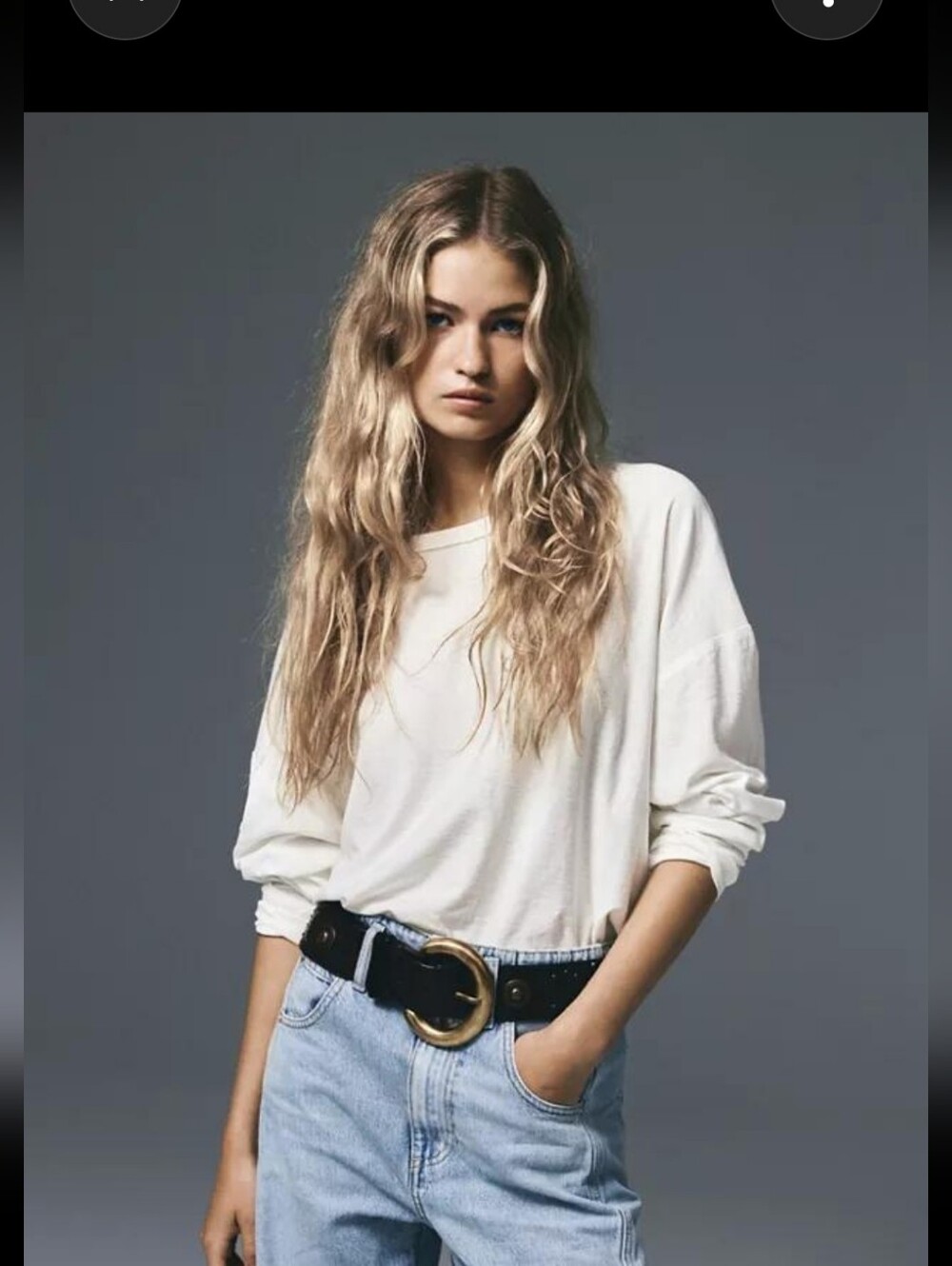 Free People We The Free Nina Long-Sleeve Tee — Ivory, Large/XL, NWT